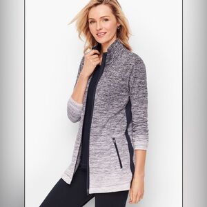 T by Talbots Ombré Striped Zip Jacket, Athleisure, Super Comfortable